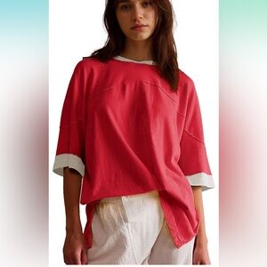 Womens 3/4 Length Sleeve Casual Loose Fit Tee